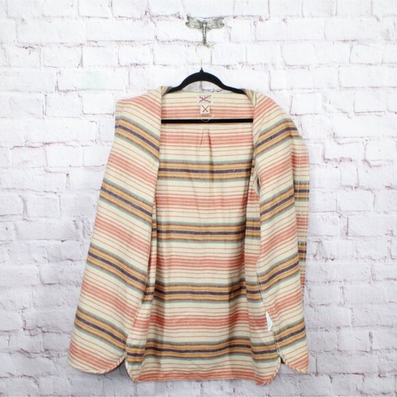 LL Bean Chamois Traditional Fit Stripe Flannel Shirts Orange L Tall - Picture 10 of 11